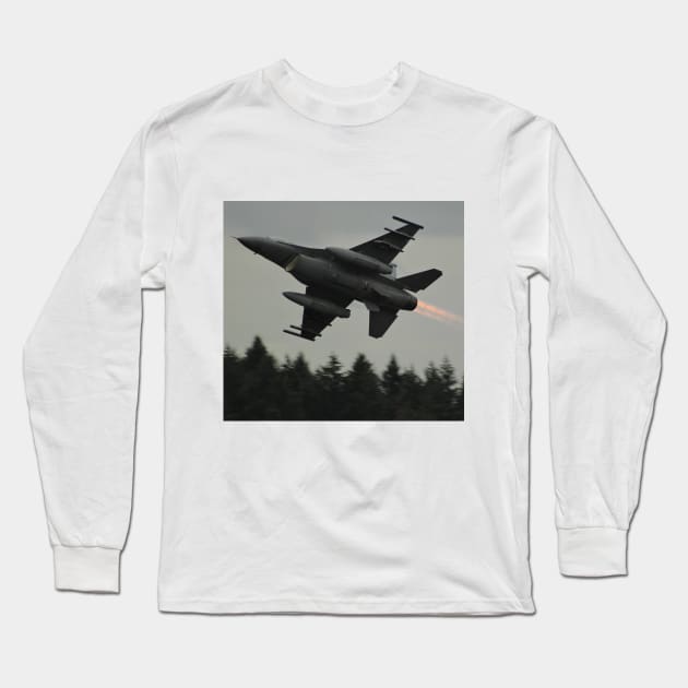 F-16 in afterburner Long Sleeve T-Shirt by acefox1